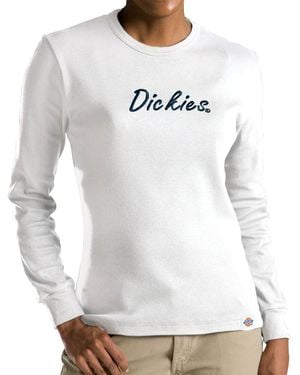 Dickies Long Sleeve Embroidered Tee,white,medium