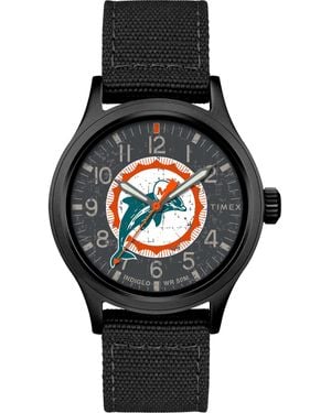 Timex Nfl Scout 40mm Watch – Miami Dolphins With Black Fabric