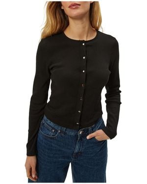 Michael Stars Trixie Crew Neck Snap Cardi - Black