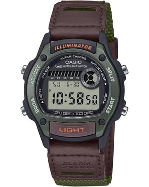 G-Shock Illuminator | W220hf Series | Led Backlight | Alarm | Chronograph | Digital Watch | Green/brown - Black