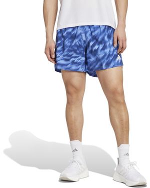 adidas Own The Run All Over Printed Shorts - Blue