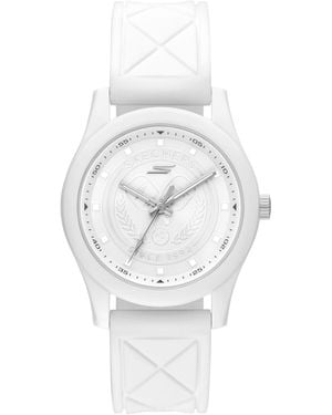 Skechers Dalemead Three Hand White Silicone Watch - Metallic