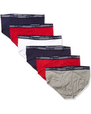 Nautica Cotton Classic Multipack Briefs T-Shirt - Rot