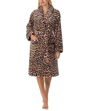 Kate Spade Shawl Collar Plush Robe - Brown