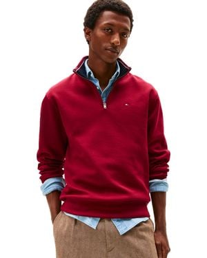 Tommy Hilfiger S 1/4 Zip Up Sweatshirt - Red