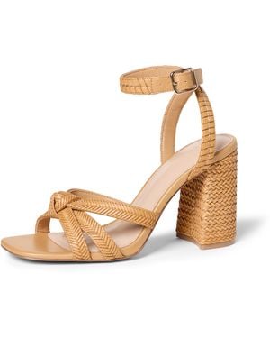 The Drop Renalda Woven Chunky Heel Sandal - Natural