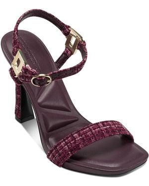 Karl Lagerfeld Paris Cybil Evening Ankle Strap Dress Heel Flat Sandal - Purple