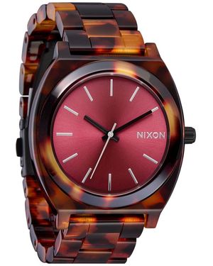Nixon Time Teller Acetate Tortoise/oxblood 40.5 Mm - Red