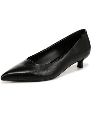 Naturalizer Natalia Pointed Toe Kitten Heel Pump Pump Black Leather 6 M