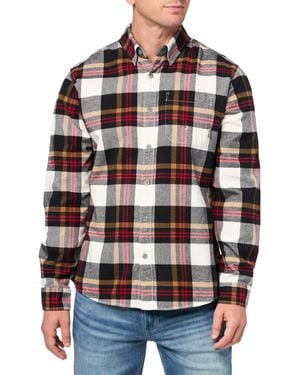 Eddie Bauer Classic Fit Classic Fit Favorite Long Sleeve Button Down Collar Flannel Shirt - Black