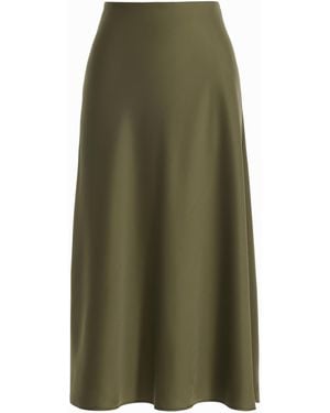 Anne Klein Satin Bias Pull-on Midi Skirt - Green