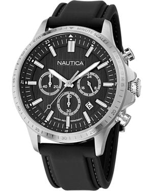 Nautica Nct Blue Ocean Silicone Watch - Black