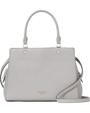 Kate Spade Leila Pebbled Leather Medium Triple Compartment Satchel - Gray