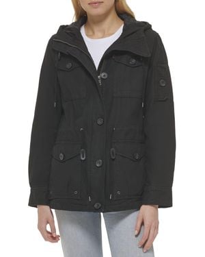 Levi's Plus Size Cotton Four Pocket Hooded Field Jacket Lightweight - Black