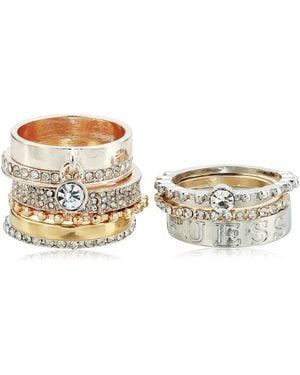 Guess Ring Update Stackable Ring Set Of 9 - Black