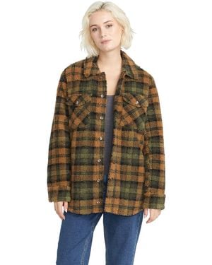 Volcom Silent Sherpa Button Front Jacket - Brown