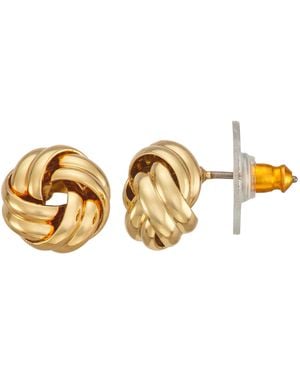 Napier 10mm Gold Pierced Earring With Post Back Closure Featuring Knot Design - Metallic