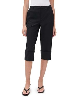 Vince Mid Rise Cuffed Cropped Pant Black