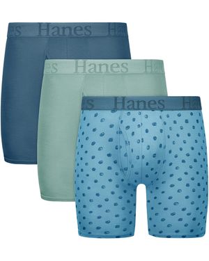 Hanes Originals Supersoft Boxer Briefs - Blue