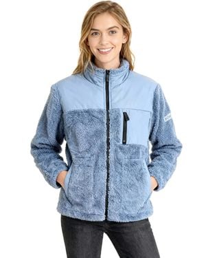 Roxy Up Bonded Sherpa Jacket – Oversized - Blue