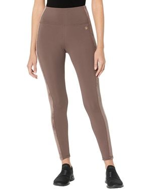 Juicy Couture Stretch Velour Side Panel Luxe Legging - Brown
