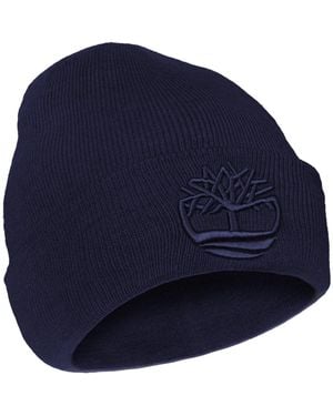 Timberland 's Tonal 3d Embroidery Beanie – Soft Knit Winter - Blue