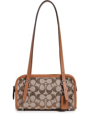 COACH Swing Zip 20 In Crystal Signature Jacquard - Brown