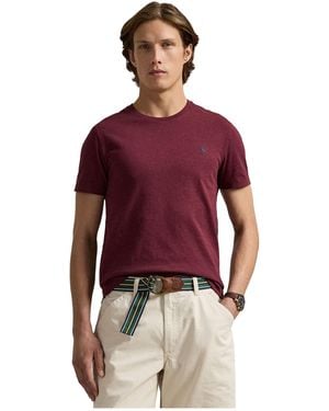 Polo Ralph Lauren , , Classic Fit Jersey Crewneck T-shirt, Spring Wine Heather, Medium - Red