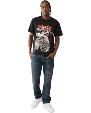 True Religion Ricky Single Needle Flap Sashiko - Black