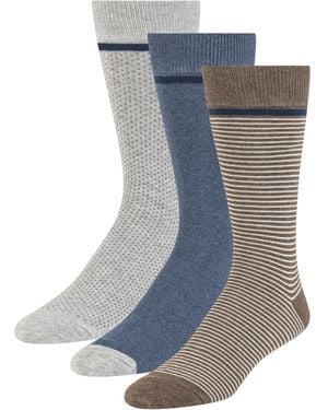 Ted Baker 3 Pack Pattern Crew Dress Socken - Grau