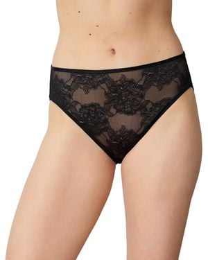 Wacoal Bloom Mesh Back Full Coverage Hi-cut Brief Panty - Black
