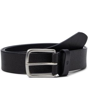 Johnston & Murphy Tumbled Straight Edge Belt - Black