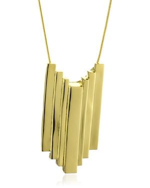 Noir Jewelry "modernist" Geometric Gold Pendant Necklace - Yellow