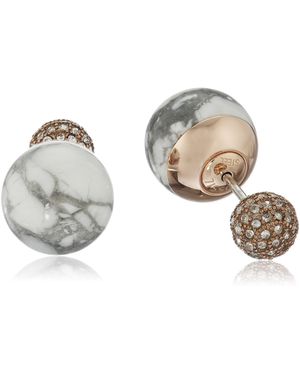 Fossil Stone White Drop Earrings