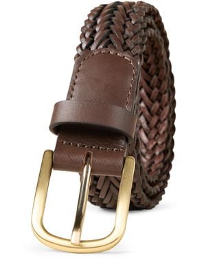 Amazon Essentials Leather Woven Belt - Brown