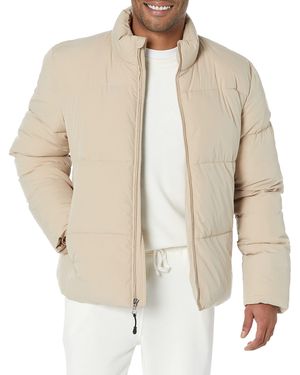 Amazon Essentials Schwerer Steppmantel Mit Stehkragen - Natur