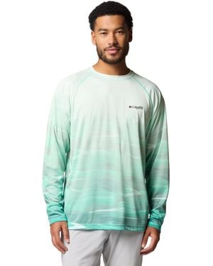 Columbia Super Terminal Tackle Pfg Fade Long Sleeve - Green