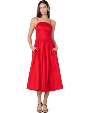 Joe's Jeans Jeans The Mara Fit And Flare Thin Strap Maxi Dress With Pockets - Red
