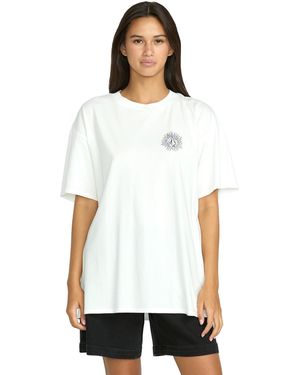 Volcom Stones Throw Organic Cotton Jersey Short Sleeve Boyfriend Tee – Enzyme - White