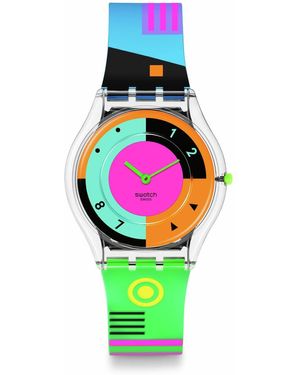 Swatch Skin Classic Biosourced Watch Casual Plastic Multicolor Quartz Waterproof Neon Hot Racer - Green