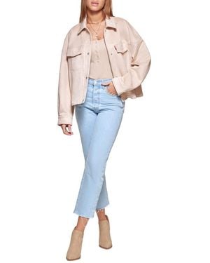 Levi's Soft Faux Suede Shorty Trucker Jacket - Pink