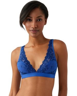 Wacoal Embrace Lace Lightly Lined Wire Free Mid Coverage Bralette - Blue