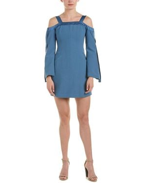 C/meo Collective Outgrown Cold Shoulder Long Sleeve Shift Dress - Blue