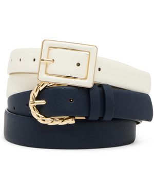 Anne Klein Classic 2 For 1 Pant Belt - Blue