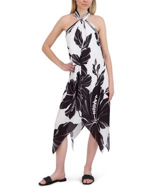 Laundry by Shelli Segal Sleeveless Halter Neck Elegant Handkerchief Midi Dress - White