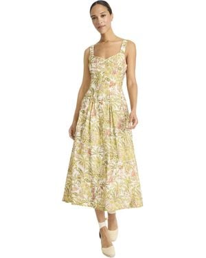 Maggy London Elegant Midi Sweetheart Neckline Rayon Blend A-line Summer Pockets-versatile Occasion Dresses - Metallic
