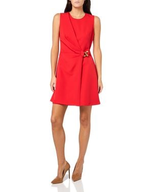 Shoshanna Apple Crepe Lily Dress - Red