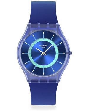 Swatch Skin Classic Biosourced Watch Casual Plastic Blue Quartz Waterproof Jammy Grape Dream