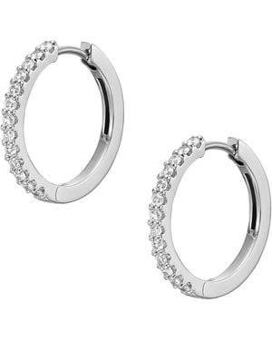 Fossil Ellis Pavé Glitz Stainless Steel Hoop Earrings - Metallic