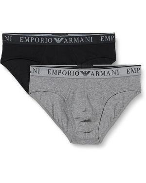 Emporio Armani Stretch Cotton Endurance 2pack Briefs - Grau
